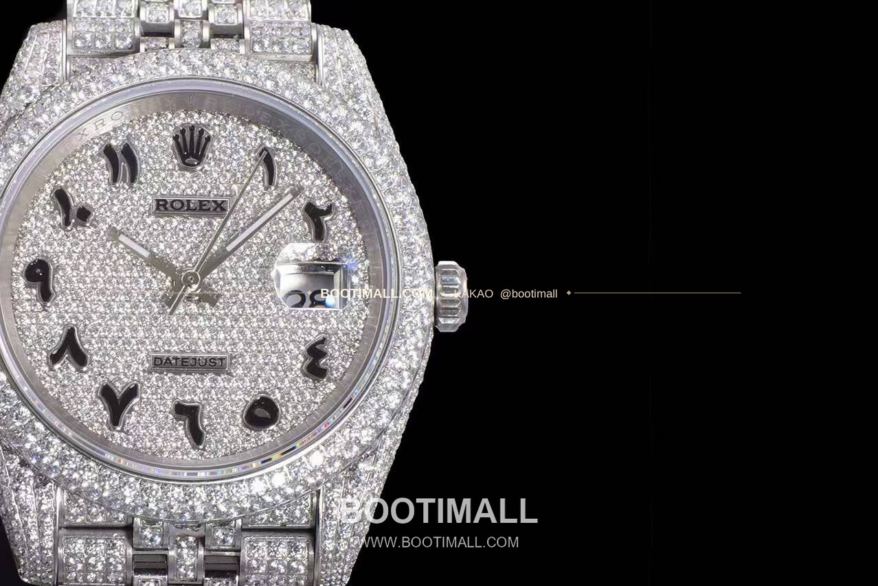 롤렉스 데이트저스트 904L스틸 풀다이아 아이스아웃 오토매틱 Rolex Datejust 904L Steel Full Diamond Iced Out Automatic 41mm 4