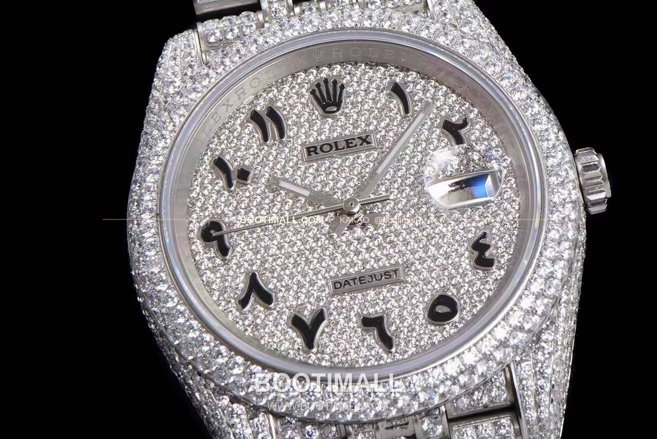 롤렉스 데이트저스트 904L스틸 풀다이아 아이스아웃 오토매틱 Rolex Datejust 904L Steel Full Diamond Iced Out Automatic 41mm 5