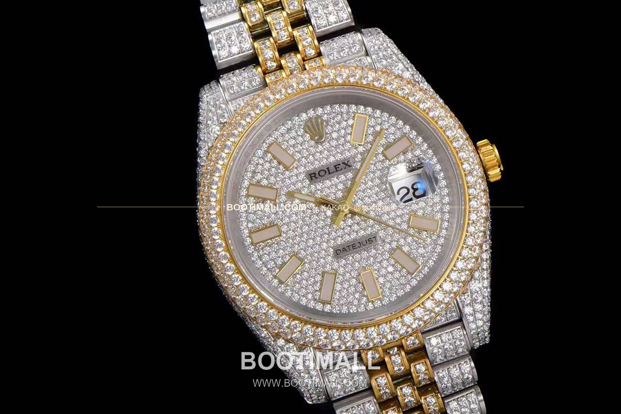 롤렉스 데이트저스트 904L스틸 풀다이아 아이스아웃 오토매틱 Rolex Datejust 904L Steel Full Diamond Iced Out Automatic 41mm 2