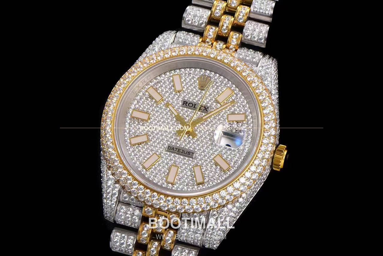 롤렉스 데이트저스트 904L스틸 풀다이아 아이스아웃 오토매틱 Rolex Datejust 904L Steel Full Diamond Iced Out Automatic 41mm 3