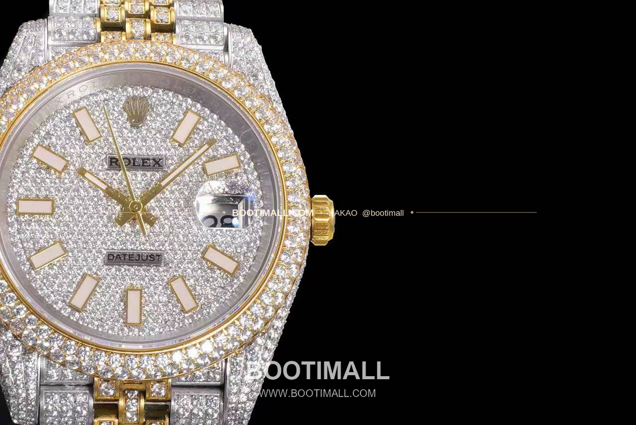 롤렉스 데이트저스트 904L스틸 풀다이아 아이스아웃 오토매틱 Rolex Datejust 904L Steel Full Diamond Iced Out Automatic 41mm 4