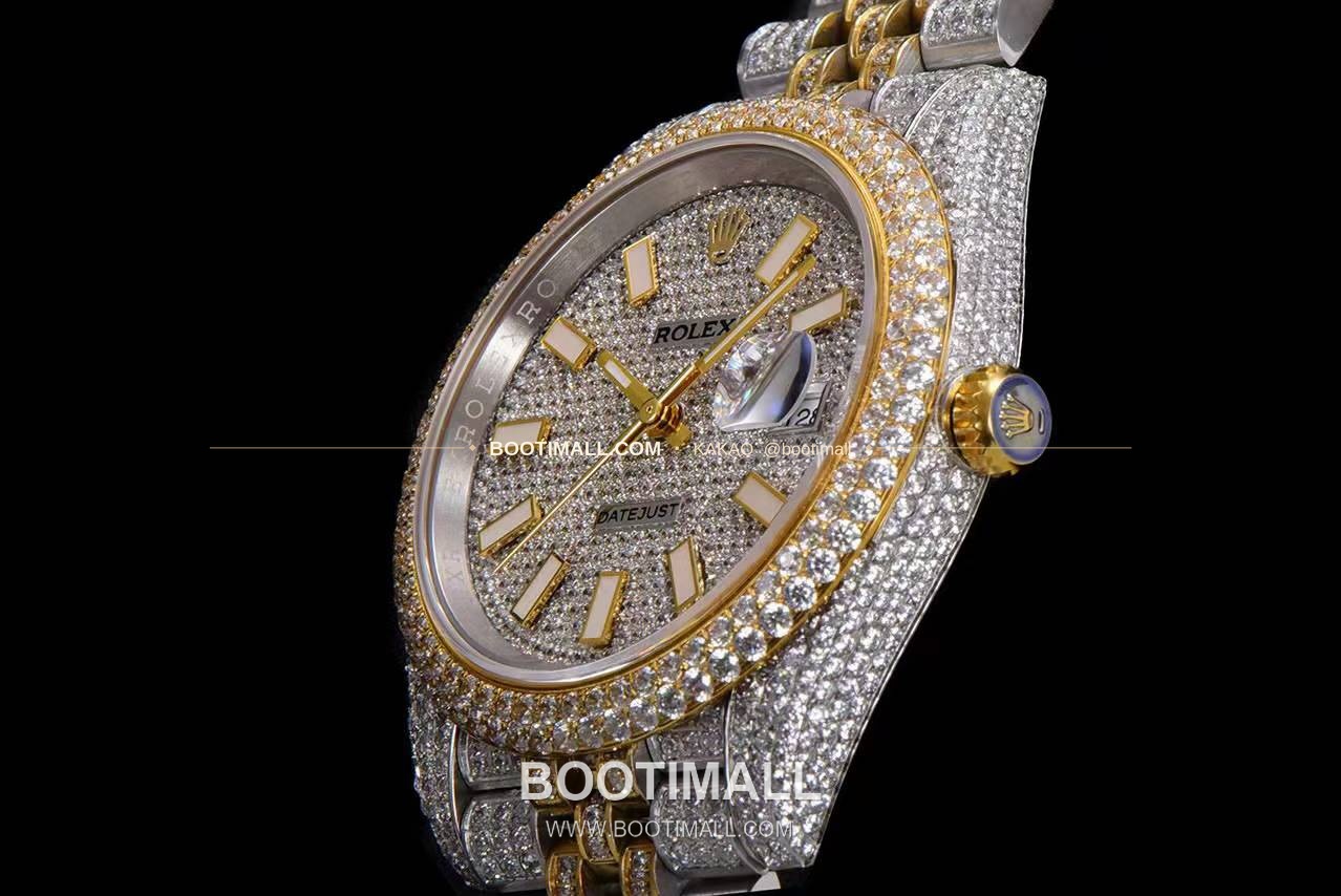 롤렉스 데이트저스트 904L스틸 풀다이아 아이스아웃 오토매틱 Rolex Datejust 904L Steel Full Diamond Iced Out Automatic 41mm 6