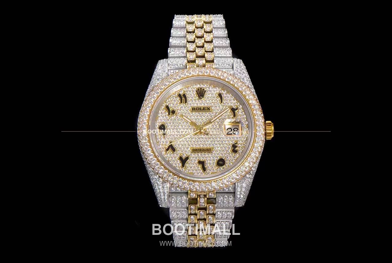 롤렉스 데이트저스트 904L스틸 풀다이아 아이스아웃 오토매틱 Rolex Datejust 904L Steel Full Diamond Iced Out Automatic 41mm 1