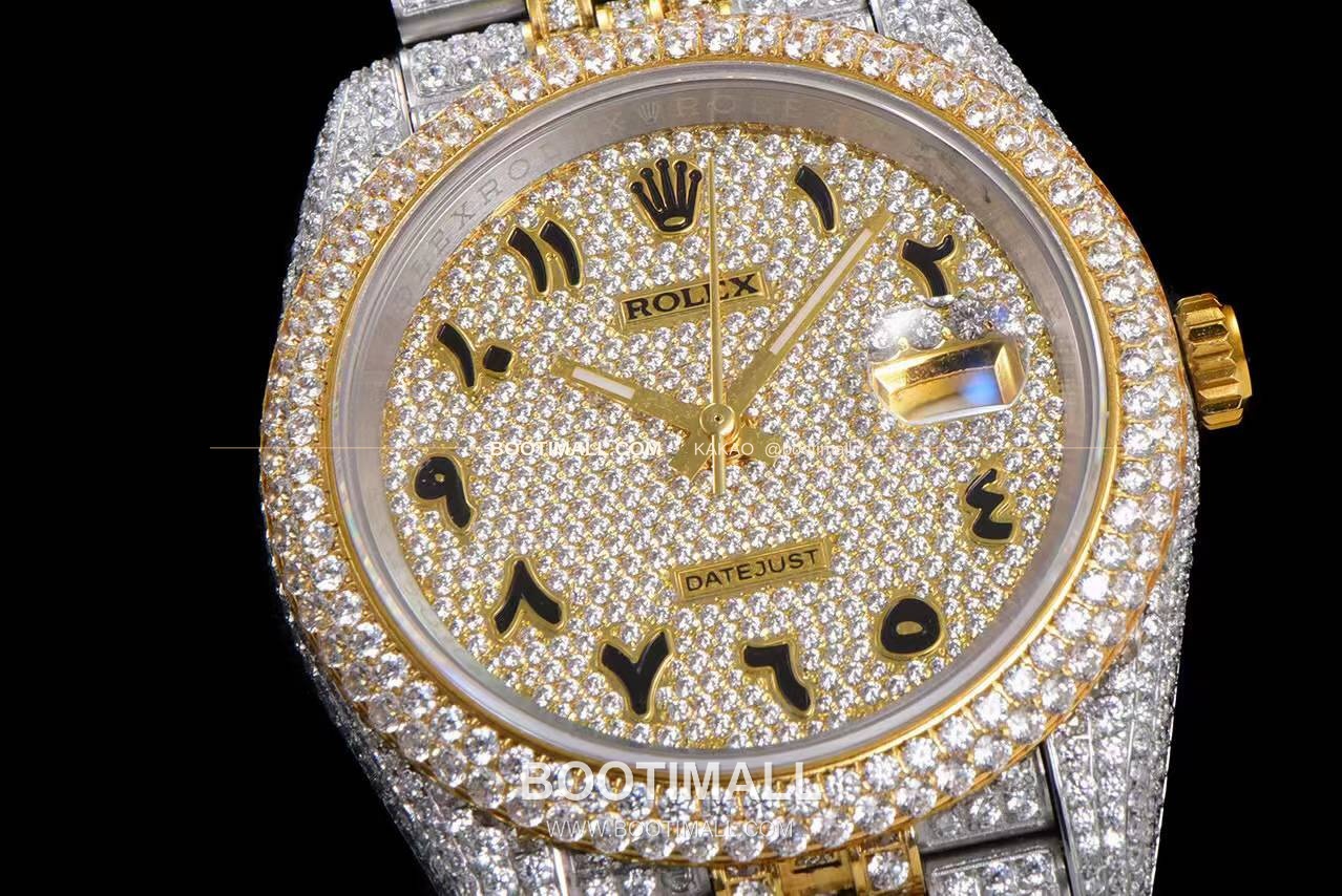 롤렉스 데이트저스트 904L스틸 풀다이아 아이스아웃 오토매틱 Rolex Datejust 904L Steel Full Diamond Iced Out Automatic 41mm 5