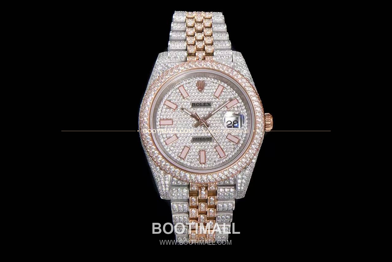 롤렉스 데이트저스트 904L스틸 풀다이아 아이스아웃 오토매틱 Rolex Datejust 904L Steel Full Diamond Iced Out Automatic 41mm 1