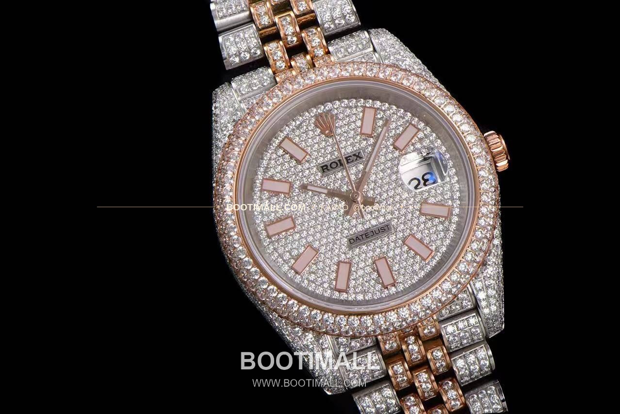 롤렉스 데이트저스트 904L스틸 풀다이아 아이스아웃 오토매틱 Rolex Datejust 904L Steel Full Diamond Iced Out Automatic 41mm 2