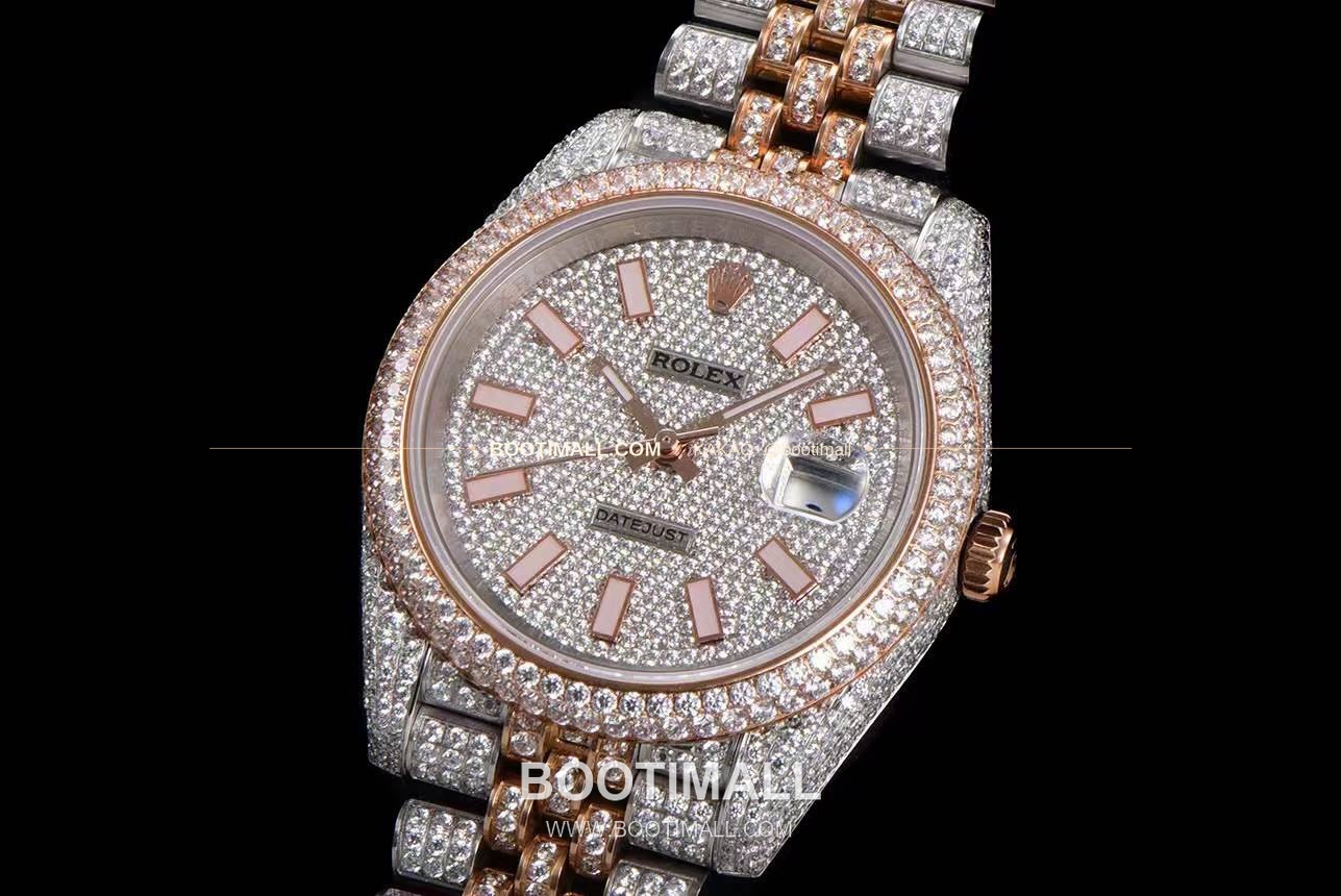 롤렉스 데이트저스트 904L스틸 풀다이아 아이스아웃 오토매틱 Rolex Datejust 904L Steel Full Diamond Iced Out Automatic 41mm 3