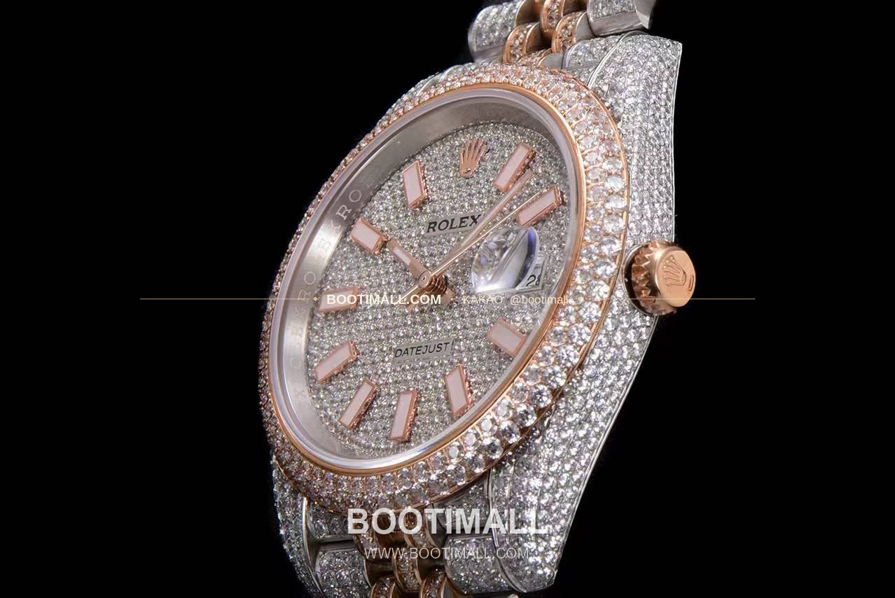 롤렉스 데이트저스트 904L스틸 풀다이아 아이스아웃 오토매틱 Rolex Datejust 904L Steel Full Diamond Iced Out Automatic 41mm 6