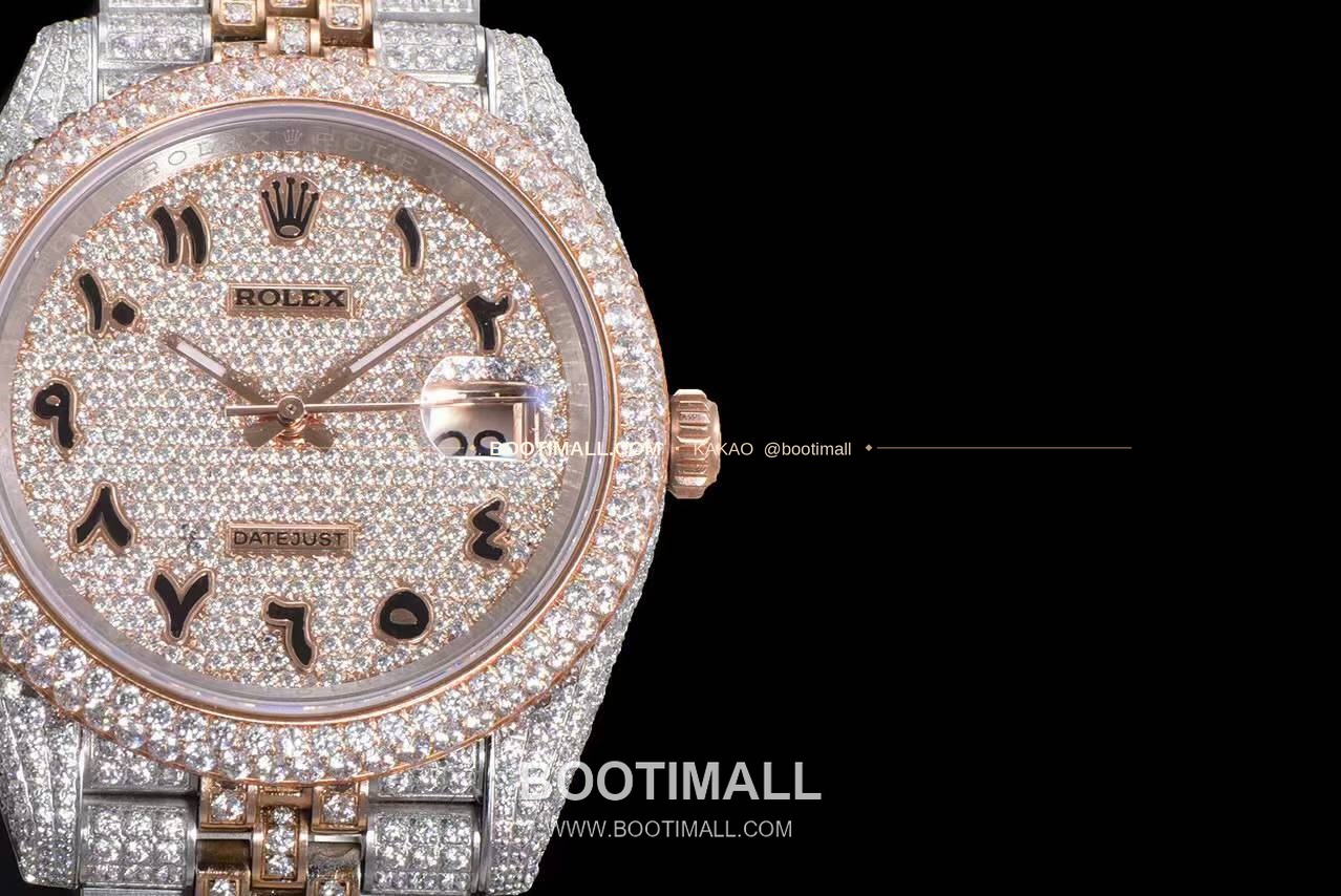 롤렉스 데이트저스트 904L스틸 풀다이아 아이스아웃 오토매틱 Rolex Datejust 904L Steel Full Diamond Iced Out Automatic 41mm 4