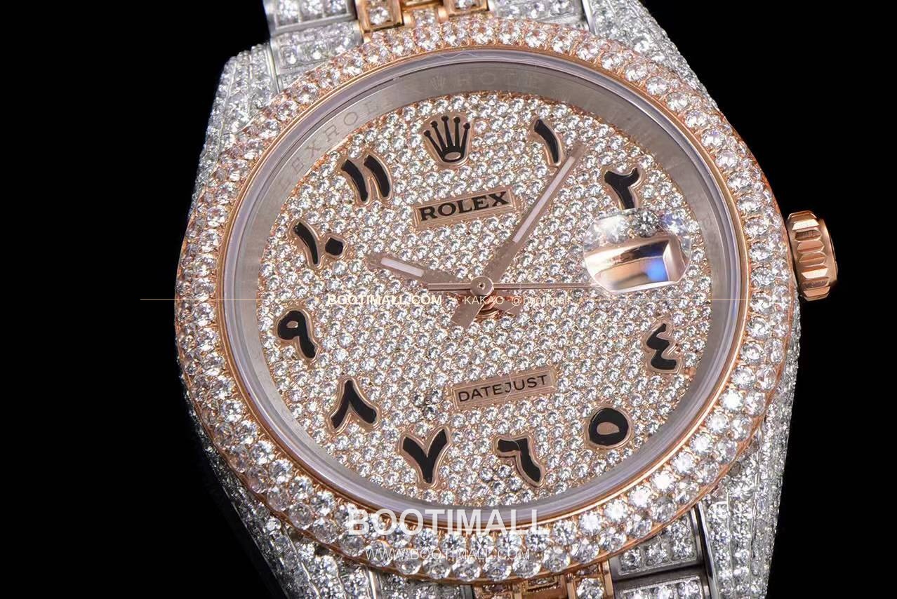 롤렉스 데이트저스트 904L스틸 풀다이아 아이스아웃 오토매틱 Rolex Datejust 904L Steel Full Diamond Iced Out Automatic 41mm 5