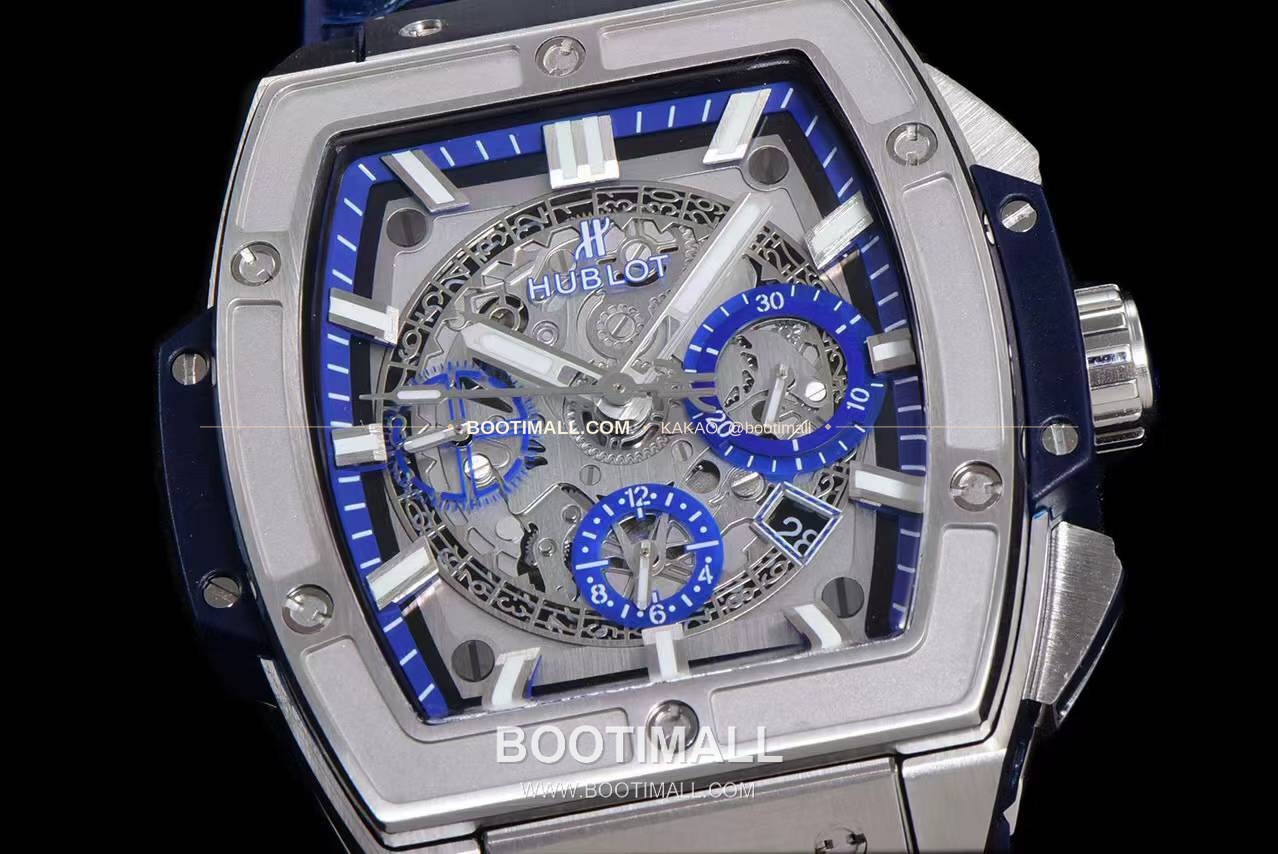 위블로 스피릿 오브 빅뱅 화이트 토노형 스켈레톤 크로노그래프 오토매틱 Hublot Spirit of Big Bang White Tonneau Skeleton Chronograph Automatic 45mm 5