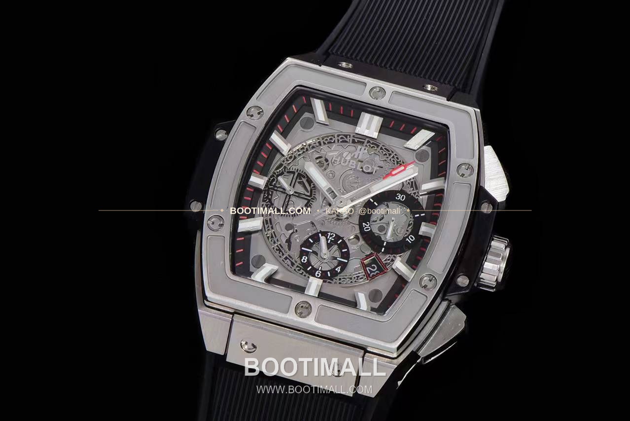 위블로 스피릿 오브 빅뱅 화이트 토노형 스켈레톤 크로노그래프 오토매틱 Hublot Spirit of Big Bang White Tonneau Skeleton Chronograph Automatic 45mm 3