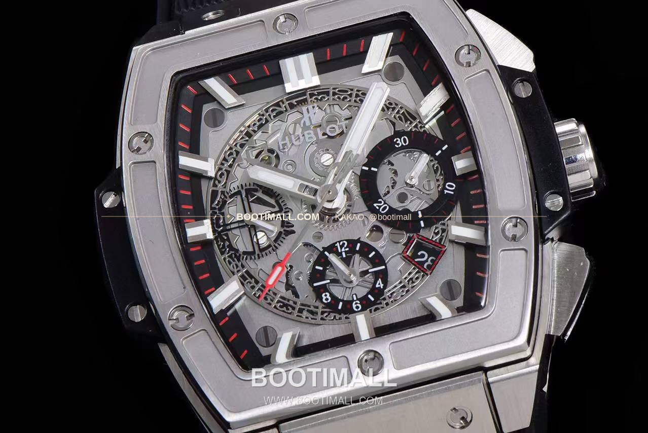 위블로 스피릿 오브 빅뱅 화이트 토노형 스켈레톤 크로노그래프 오토매틱 Hublot Spirit of Big Bang White Tonneau Skeleton Chronograph Automatic 45mm 5