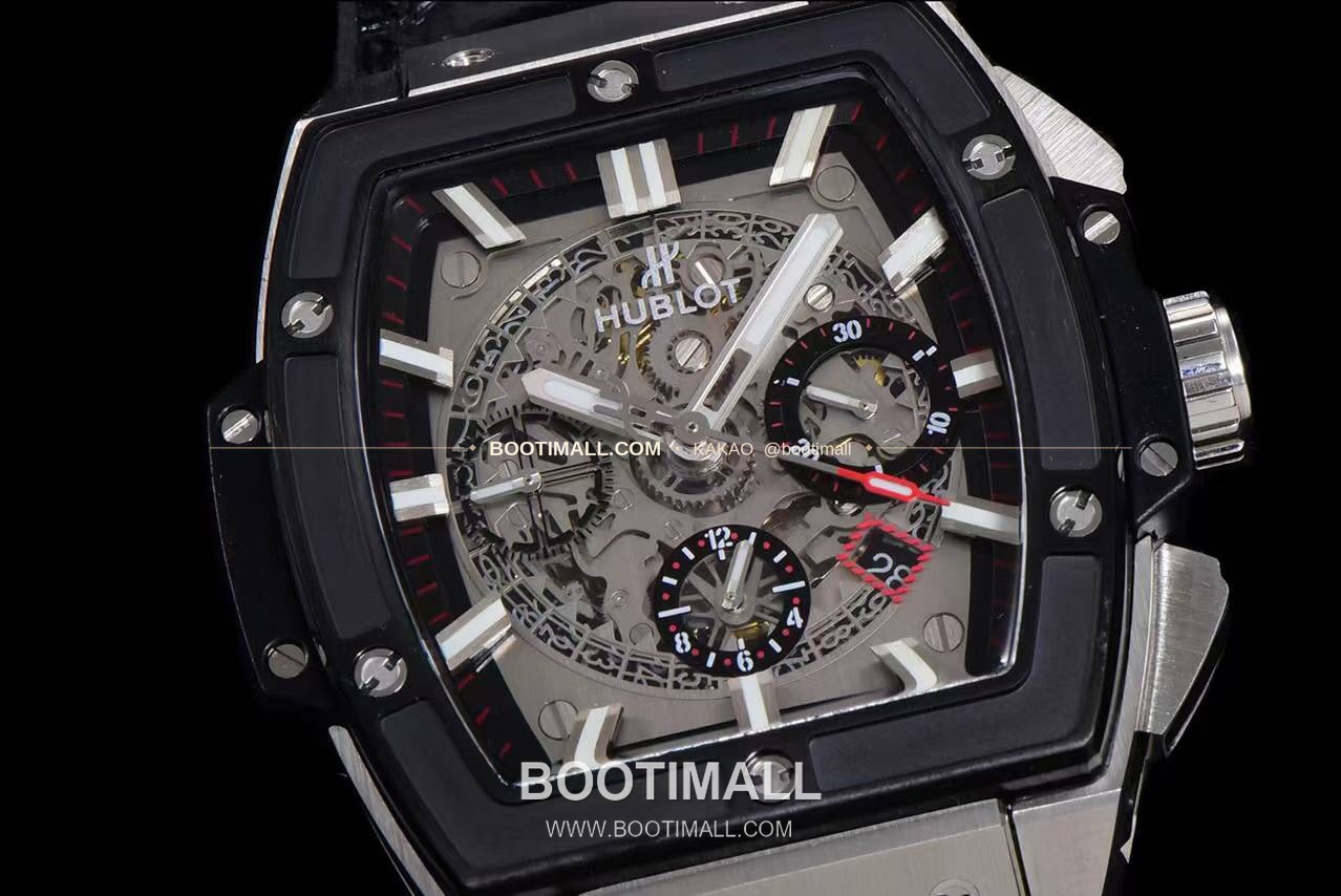 위블로 스피릿 오브 빅뱅 화이트 토노형 스켈레톤 크로노그래프 오토매틱 Hublot Spirit of Big Bang White Tonneau Skeleton Chronograph Automatic 45mm 5