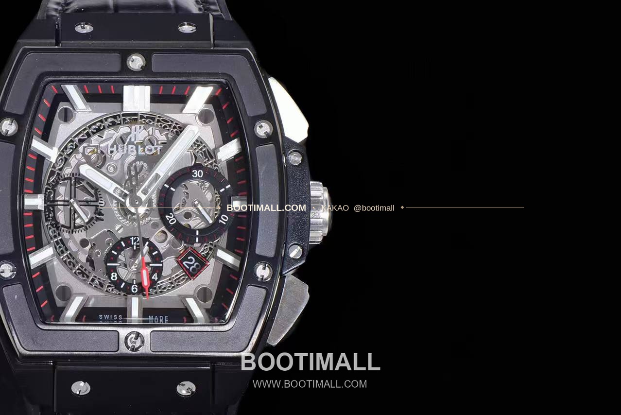 위블로 스피릿 오브 빅뱅 화이트 토노형 스켈레톤 크로노그래프 오토매틱 Hublot Spirit of Big Bang White Tonneau Skeleton Chronograph Automatic 45mm 4