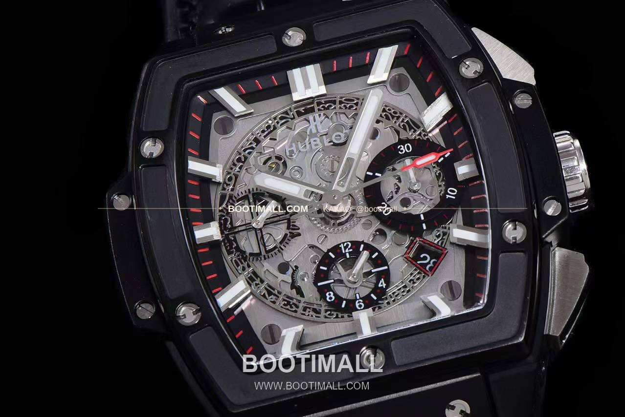 위블로 스피릿 오브 빅뱅 화이트 토노형 스켈레톤 크로노그래프 오토매틱 Hublot Spirit of Big Bang White Tonneau Skeleton Chronograph Automatic 45mm 5