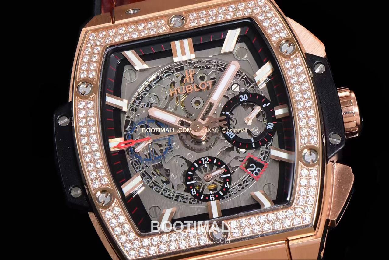 위블로 스피릿 오브 빅뱅 화이트 토노형 스켈레톤 크로노그래프 오토매틱 Hublot Spirit of Big Bang White Tonneau Skeleton Chronograph Automatic 45mm 5