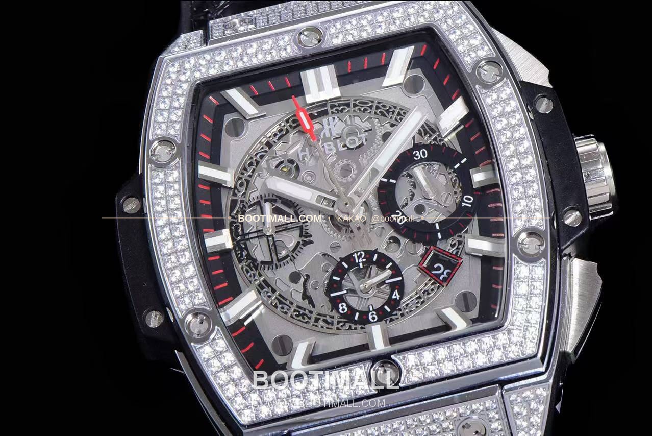 위블로 스피릿 오브 빅뱅 화이트 토노형 스켈레톤 크로노그래프 오토매틱 Hublot Spirit of Big Bang White Tonneau Skeleton Chronograph Automatic 45mm 4
