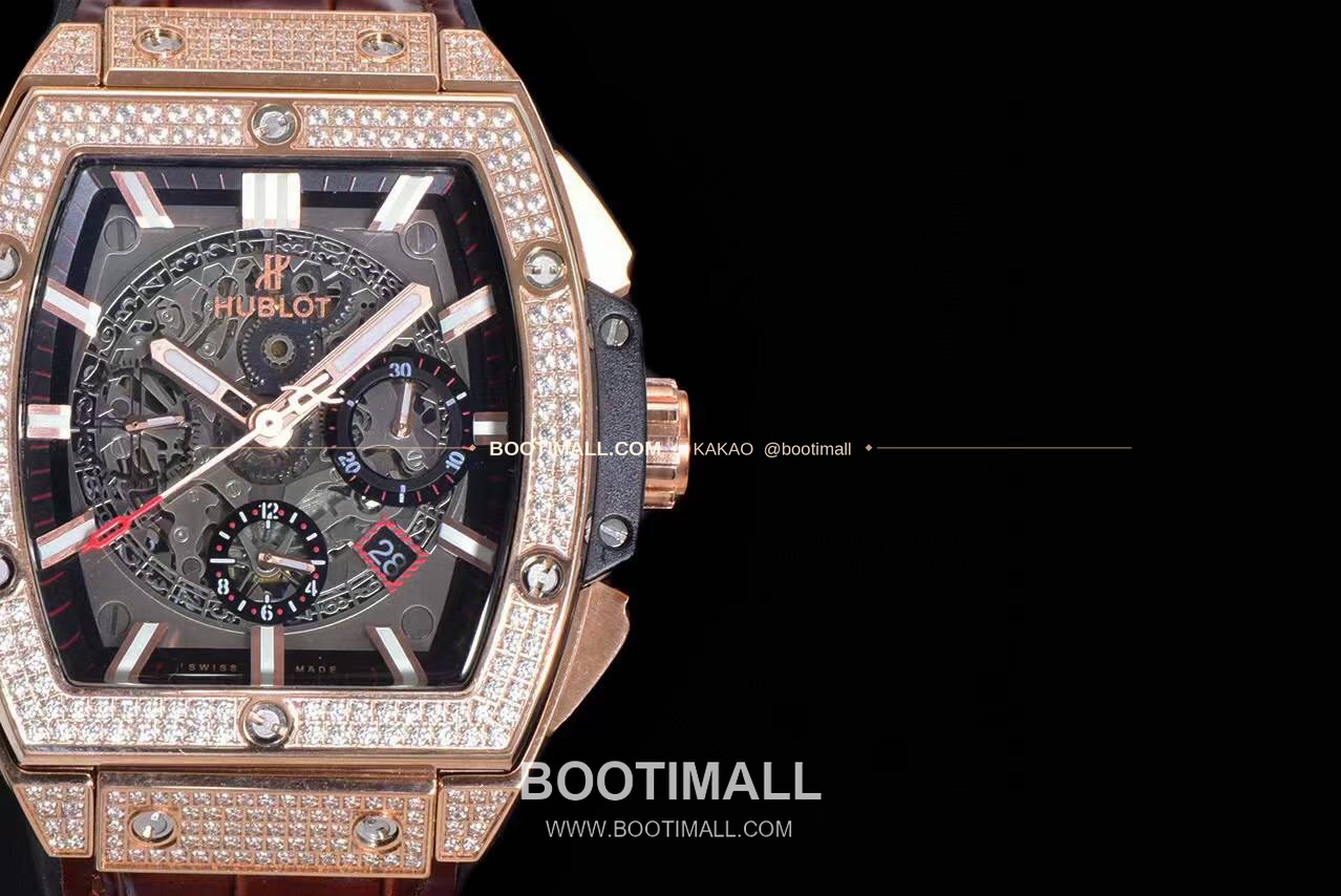 위블로 스피릿 오브 빅뱅 화이트 토노형 스켈레톤 크로노그래프 오토매틱 Hublot Spirit of Big Bang White Tonneau Skeleton Chronograph Automatic 45mm 4