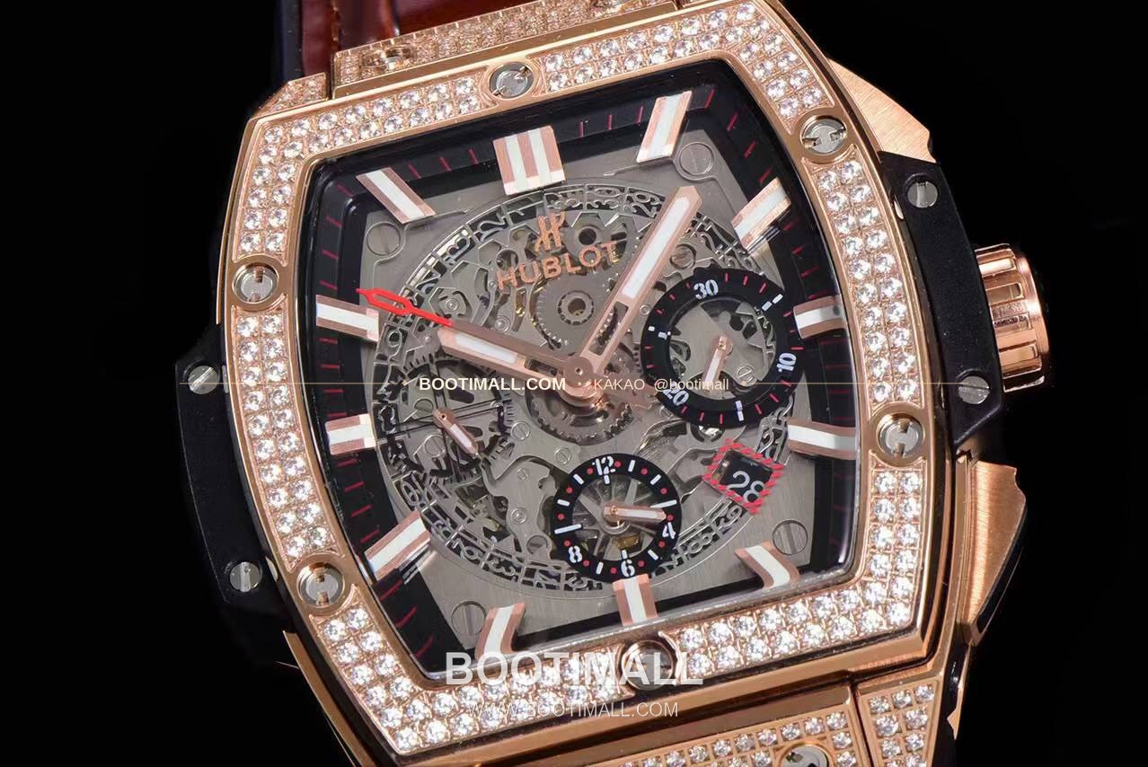 위블로 스피릿 오브 빅뱅 화이트 토노형 스켈레톤 크로노그래프 오토매틱 Hublot Spirit of Big Bang White Tonneau Skeleton Chronograph Automatic 45mm 5