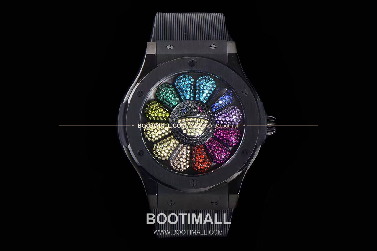 위블로 클래식 퓨전 무라카미 타카시 선플라워 블랙 다이아 오토매틱 Hublot Classic Fusion Takashi Murakami Sunflower Black Diamond Automatic 507.CX.9000.RX.TAK21 45mm 1