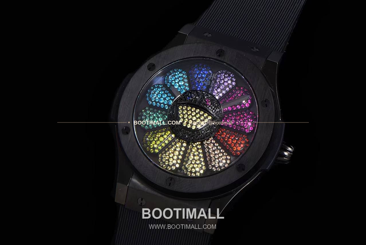 위블로 클래식 퓨전 무라카미 타카시 선플라워 블랙 다이아 오토매틱 Hublot Classic Fusion Takashi Murakami Sunflower Black Diamond Automatic 507.CX.9000.RX.TAK21 45mm 3