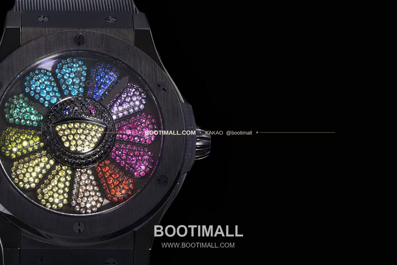 위블로 클래식 퓨전 무라카미 타카시 선플라워 블랙 다이아 오토매틱 Hublot Classic Fusion Takashi Murakami Sunflower Black Diamond Automatic 507.CX.9000.RX.TAK21 45mm 4