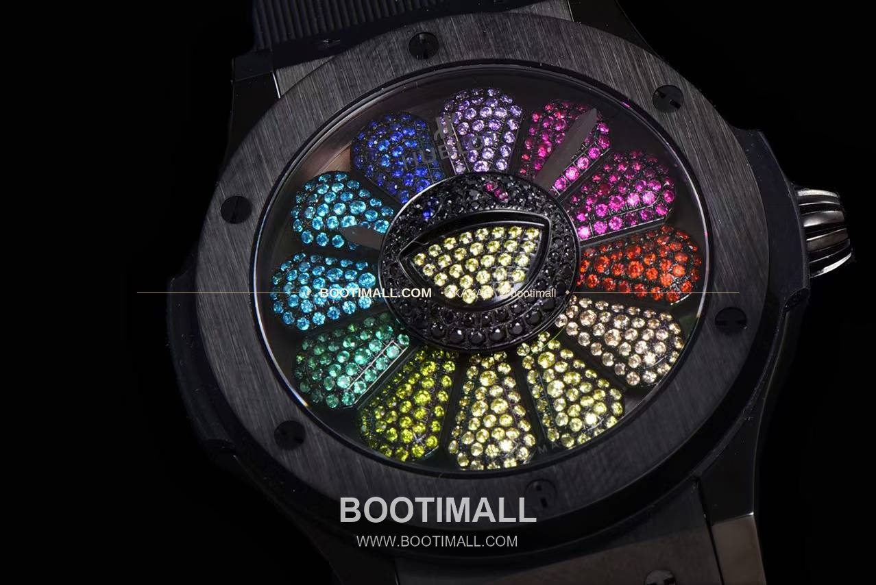 위블로 클래식 퓨전 무라카미 타카시 선플라워 블랙 다이아 오토매틱 Hublot Classic Fusion Takashi Murakami Sunflower Black Diamond Automatic 507.CX.9000.RX.TAK21 45mm 5