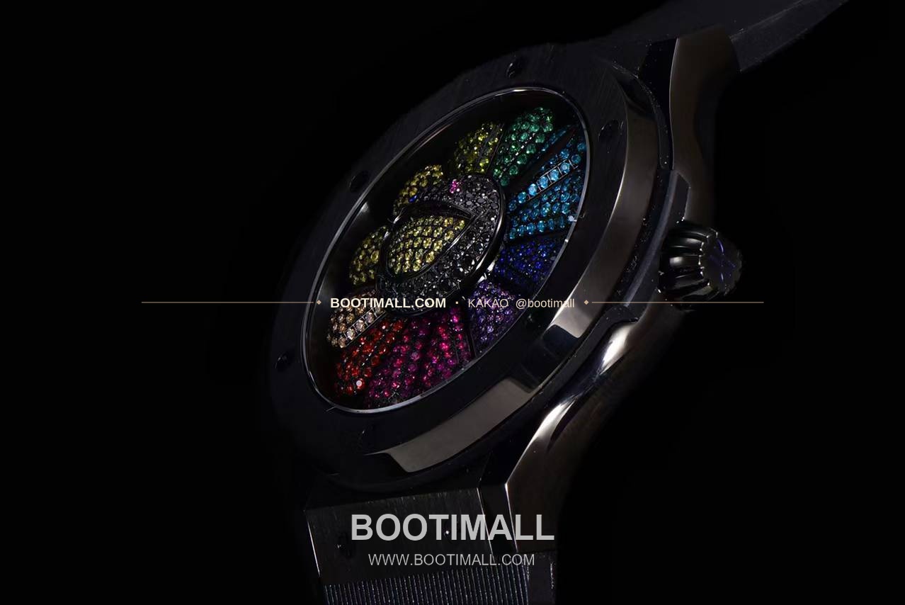 위블로 클래식 퓨전 무라카미 타카시 선플라워 블랙 다이아 오토매틱 Hublot Classic Fusion Takashi Murakami Sunflower Black Diamond Automatic 507.CX.9000.RX.TAK21 45mm 6