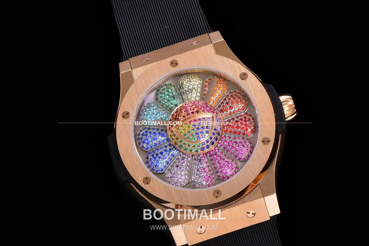 위블로 클래식 퓨전 무라카미 타카시 선플라워 블랙 다이아 오토매틱 Hublot Classic Fusion Takashi Murakami Sunflower Black Diamond Automatic 507.CX.9000.RX.TAK21 45mm 2