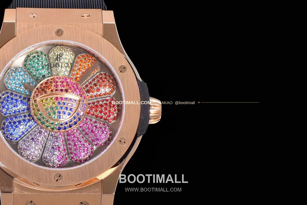 위블로 클래식 퓨전 무라카미 타카시 선플라워 블랙 다이아 오토매틱 Hublot Classic Fusion Takashi Murakami Sunflower Black Diamond Automatic 507.CX.9000.RX.TAK21 45mm 4