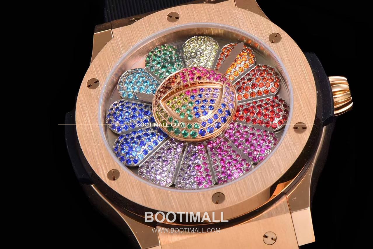 위블로 클래식 퓨전 무라카미 타카시 선플라워 블랙 다이아 오토매틱 Hublot Classic Fusion Takashi Murakami Sunflower Black Diamond Automatic 507.CX.9000.RX.TAK21 45mm 5