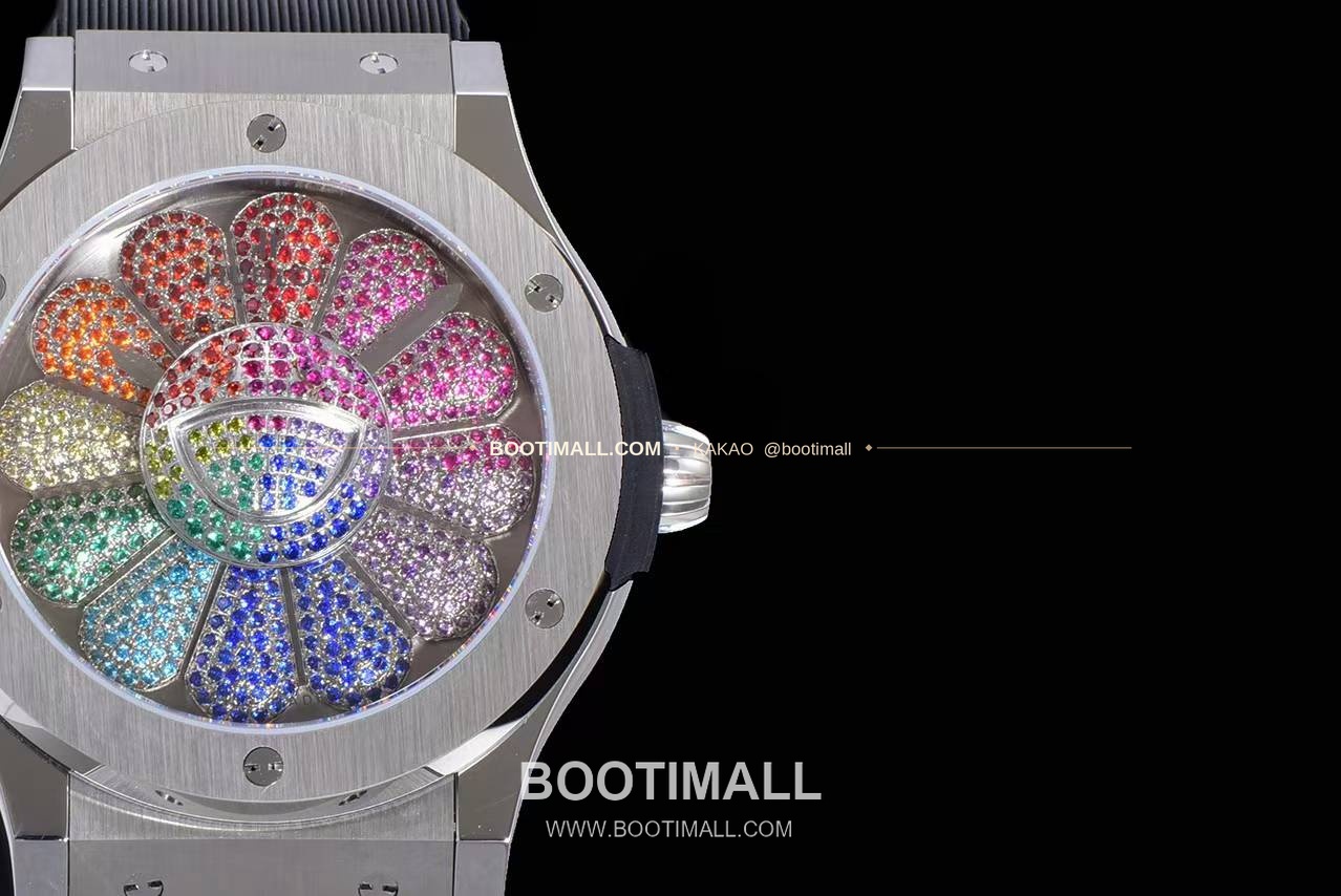 위블로 클래식 퓨전 무라카미 타카시 선플라워 블랙 다이아 오토매틱 Hublot Classic Fusion Takashi Murakami Sunflower Black Diamond Automatic 507.CX.9000.RX.TAK21 45mm 4