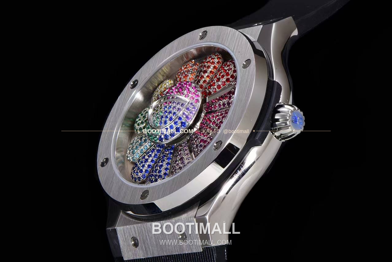 위블로 클래식 퓨전 무라카미 타카시 선플라워 블랙 다이아 오토매틱 Hublot Classic Fusion Takashi Murakami Sunflower Black Diamond Automatic 507.CX.9000.RX.TAK21 45mm 6