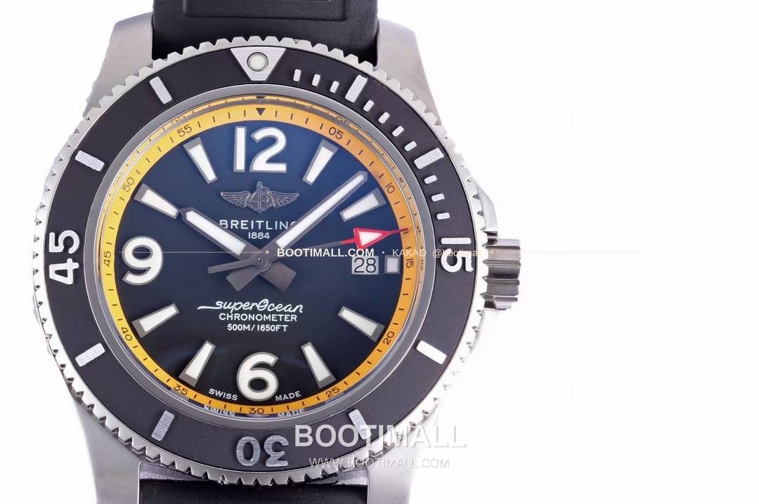브라이틀링 슈퍼오션 스틸 블랙다이얼 다이버 오토매틱 Breitling Superocean Steel Black Dial Diver Automatic 42mm 4