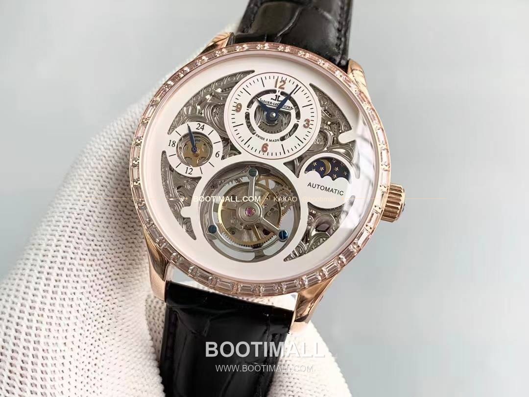 예거르쿨트르 마스터 스켈레톤 투르비옹 GMT 듀얼타임 수동 Jaeger LeCoultre Master Skeleton Tourbillon GMT Dual Time Manual 42mm 3