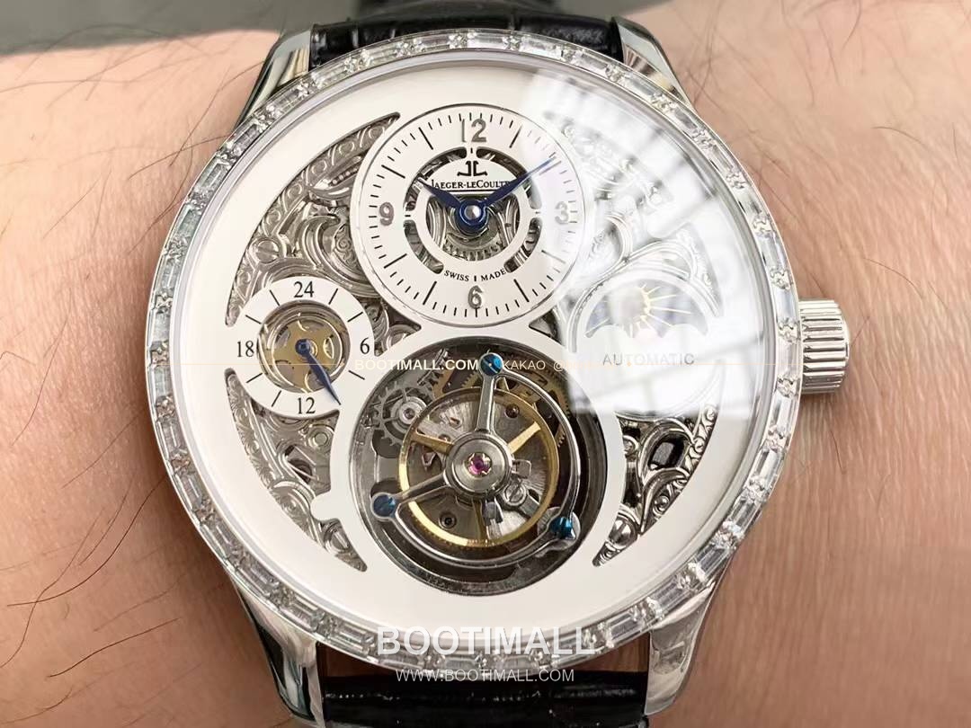 예거르쿨트르 마스터 스켈레톤 투르비옹 GMT 듀얼타임 수동 Jaeger LeCoultre Master Skeleton Tourbillon GMT Dual Time Manual 42mm 6