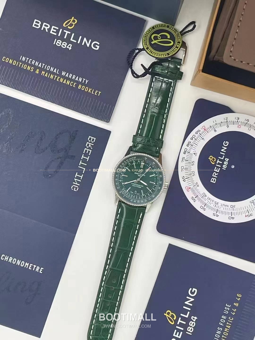 브라이틀링 내비타이머 41 그린다이얼 크로노그래프 오토매틱 Breitling Navitimer 41 Green Dial Chronograph Automatic 41mm 5