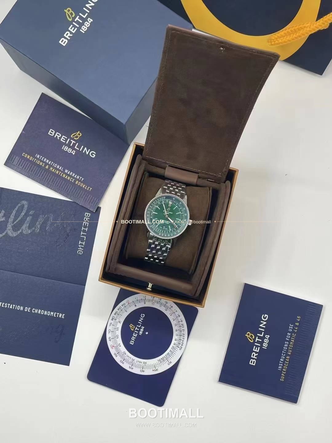 브라이틀링 내비타이머 41 그린다이얼 크로노그래프 오토매틱 Breitling Navitimer 41 Green Dial Chronograph Automatic 41mm 3