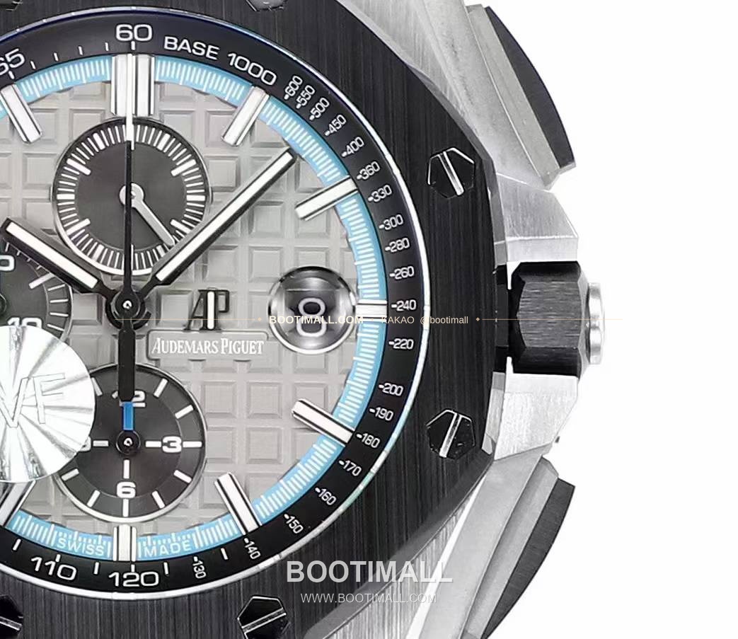 오데마피게 로열오크 오프쇼어 크로노그래프 플래티넘 톤 세라믹 베젤 오토매틱 Audemars Piguet Royal Oak Offshore Chronograph Platinum Tone Ceramic Bezel Automatic 26400 44mm 3