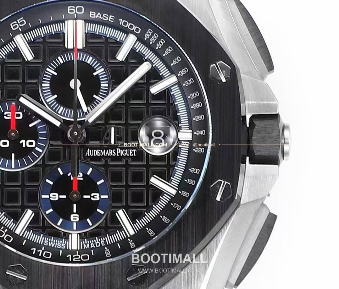 오데마피게 로열오크 오프쇼어 크로노그래프 플래티넘 톤 세라믹 베젤 오토매틱 Audemars Piguet Royal Oak Offshore Chronograph Platinum Tone Ceramic Bezel Automatic 26400 44mm 9