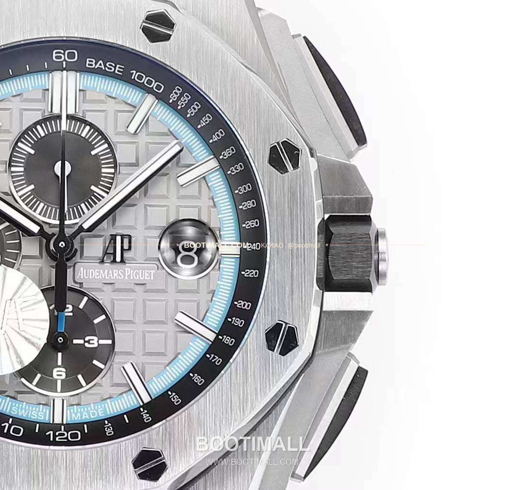 오데마피게 로열오크 오프쇼어 크로노그래프 플래티넘 톤 세라믹 베젤 오토매틱 Audemars Piguet Royal Oak Offshore Chronograph Platinum Tone Ceramic Bezel Automatic 26400 44mm 6