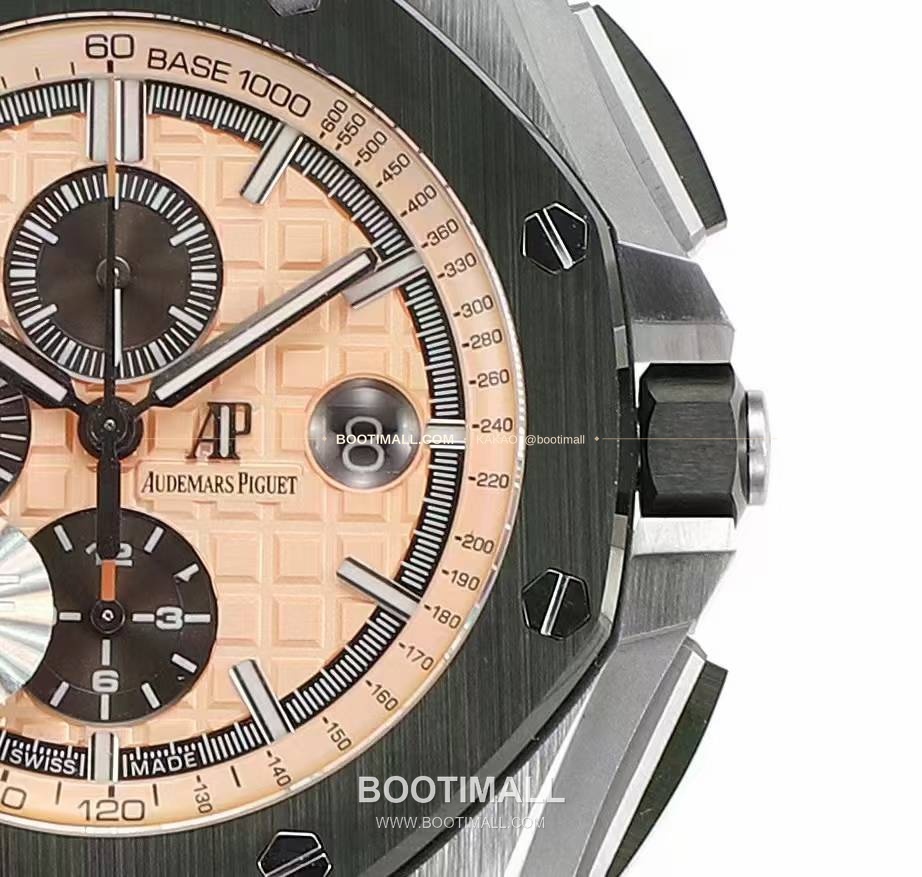 오데마피게 로열오크 오프쇼어 크로노그래프 플래티넘 톤 세라믹 베젤 오토매틱 Audemars Piguet Royal Oak Offshore Chronograph Platinum Tone Ceramic Bezel Automatic 26400 44mm 6