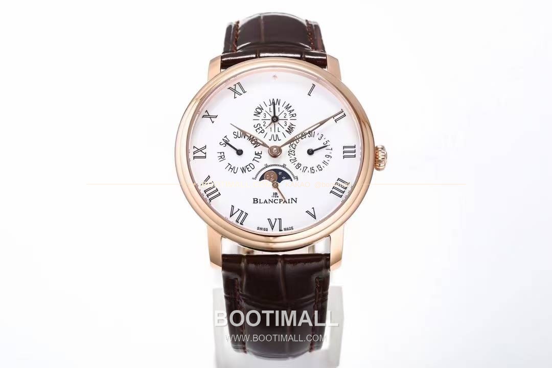 블랑팡 빌레레 퍼페추얼 캘린더 문페이즈 화이트다이얼 오토매틱 Blancpain Villeret Perpetual Calendar Moonphase White Dial Automatic 42mm 1
