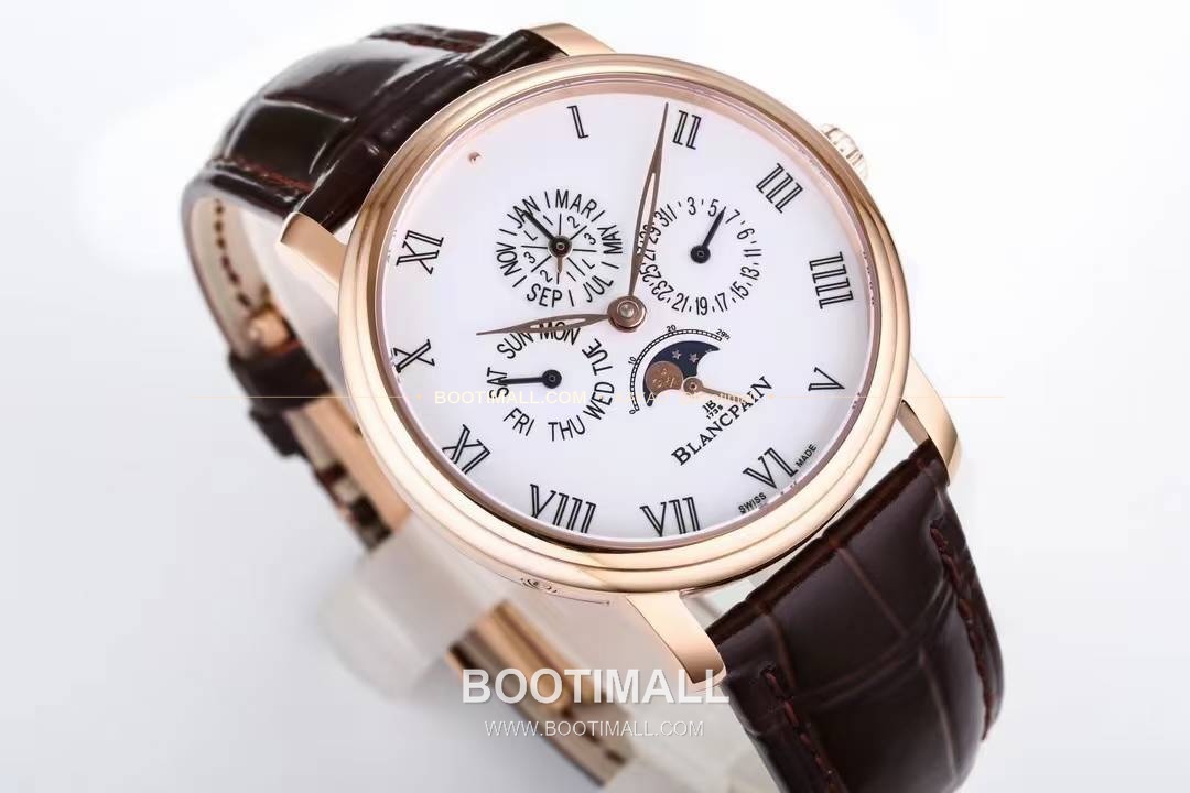 블랑팡 빌레레 퍼페추얼 캘린더 문페이즈 화이트다이얼 오토매틱 Blancpain Villeret Perpetual Calendar Moonphase White Dial Automatic 42mm 3