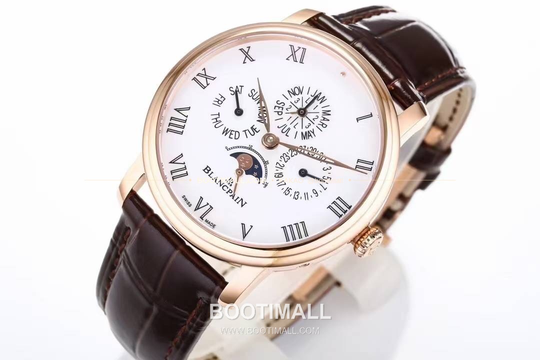 블랑팡 빌레레 퍼페추얼 캘린더 문페이즈 화이트다이얼 오토매틱 Blancpain Villeret Perpetual Calendar Moonphase White Dial Automatic 42mm 4