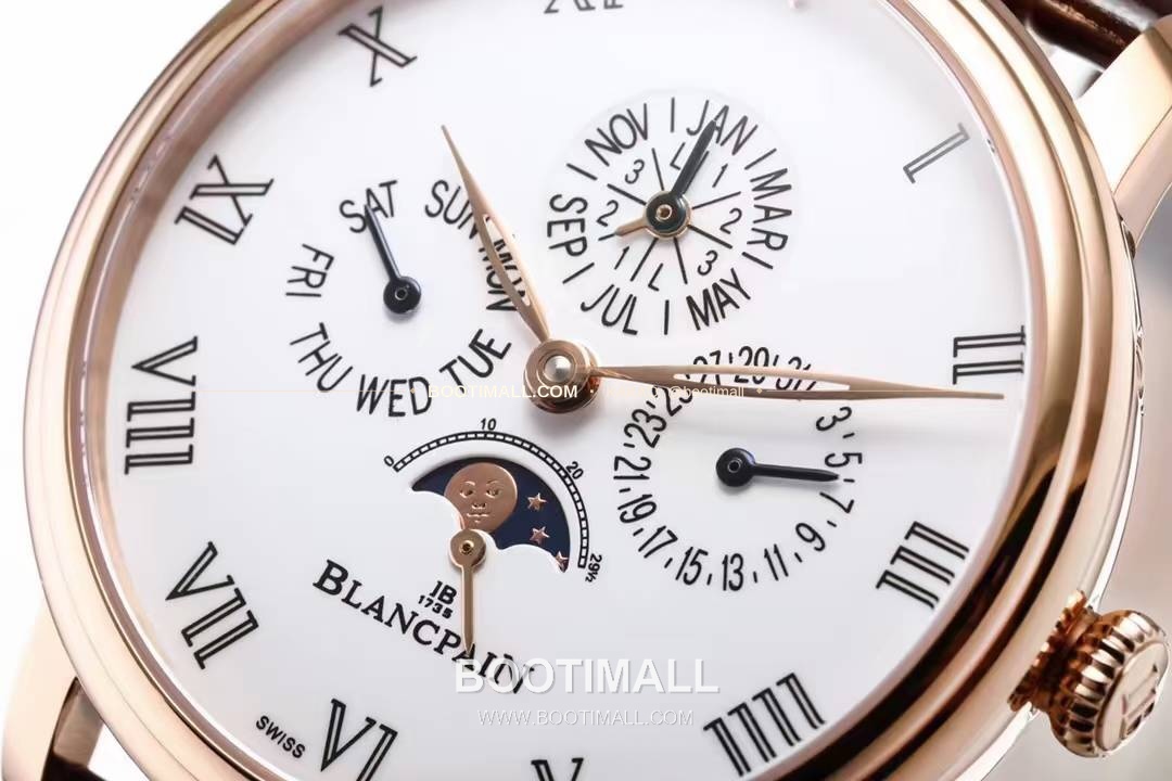 블랑팡 빌레레 퍼페추얼 캘린더 문페이즈 화이트다이얼 오토매틱 Blancpain Villeret Perpetual Calendar Moonphase White Dial Automatic 42mm 6