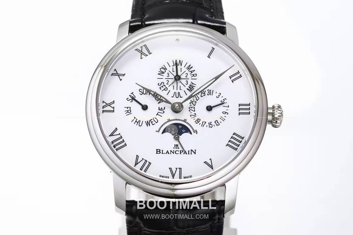 블랑팡 빌레레 퍼페추얼 캘린더 문페이즈 화이트다이얼 오토매틱 Blancpain Villeret Perpetual Calendar Moonphase White Dial Automatic 42mm 2