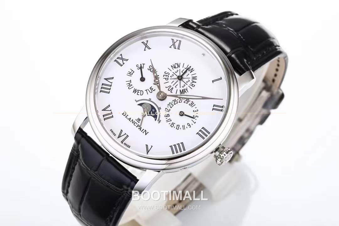 블랑팡 빌레레 퍼페추얼 캘린더 문페이즈 화이트다이얼 오토매틱 Blancpain Villeret Perpetual Calendar Moonphase White Dial Automatic 42mm 3