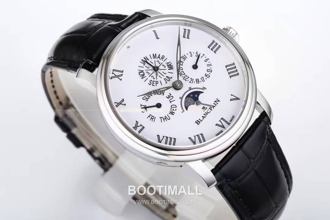 블랑팡 빌레레 퍼페추얼 캘린더 문페이즈 화이트다이얼 오토매틱 Blancpain Villeret Perpetual Calendar Moonphase White Dial Automatic 42mm 4